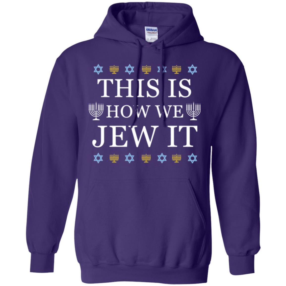 Funny Hanukkah T-shirt This Is How We Jew It Purple