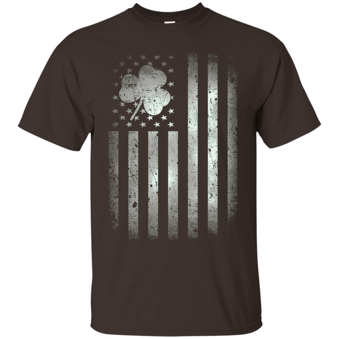 Vintage Irish American Shamrock Flag St Patricks Day T-shirt Dark Chocolate