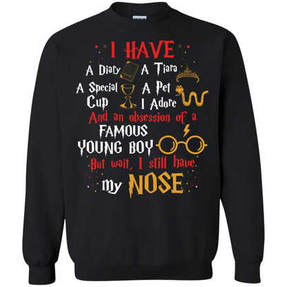 I Have A Diary, A Tiara, A Special Cup, A Pet I Adore And An Obsession Of A Famous Young Boy Harry Potter Fan T-shirt Black