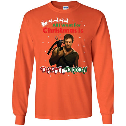 All I Want For Christmas Is Daryl Dixon Shirt Orange
