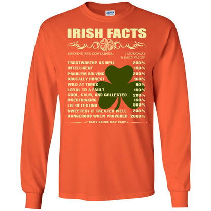 Irish Facts Intelligent Problem Solving Shirt Orange
