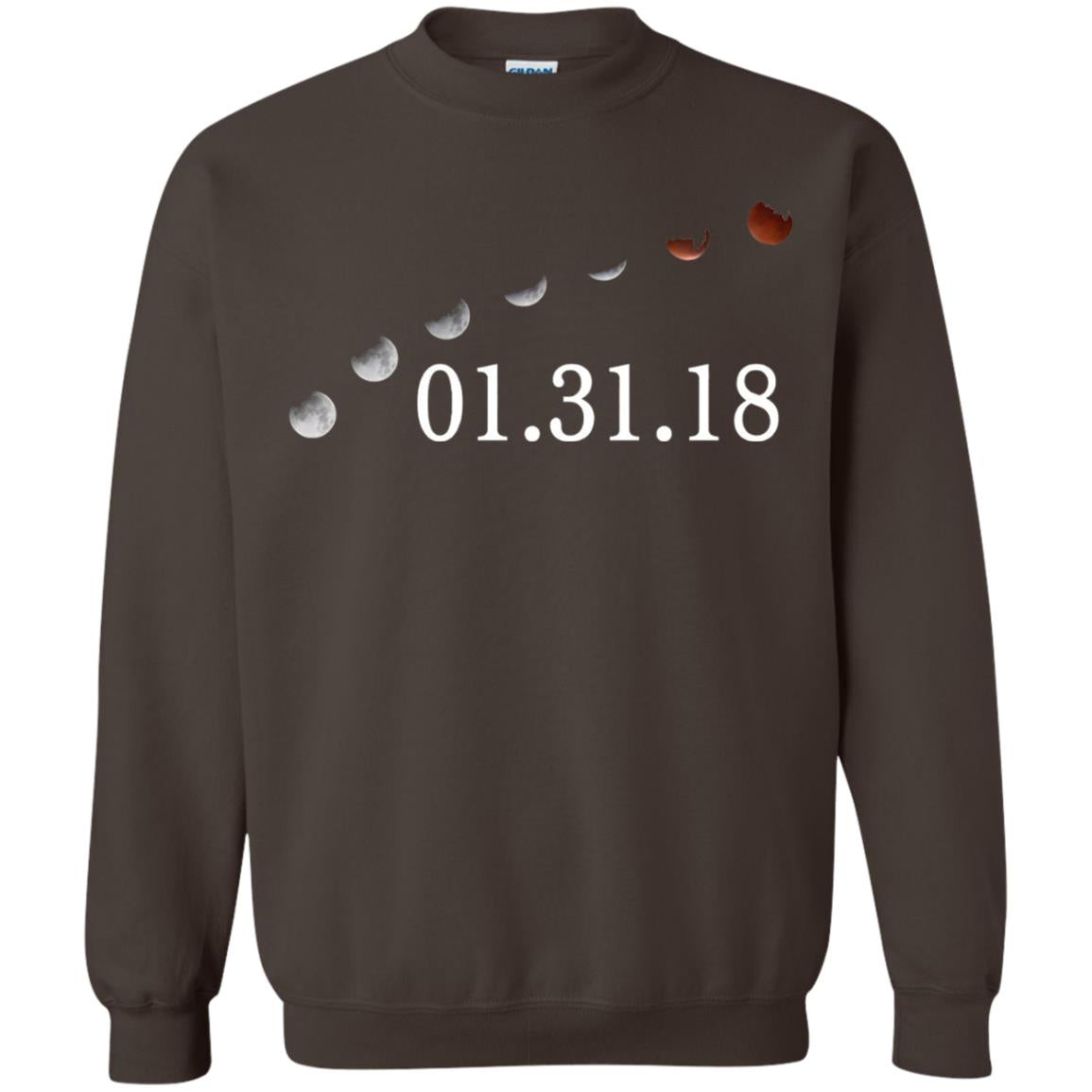 Usa Total Lunar Eclipse On January 31, 2018 T-shirt Dark Chocolate
