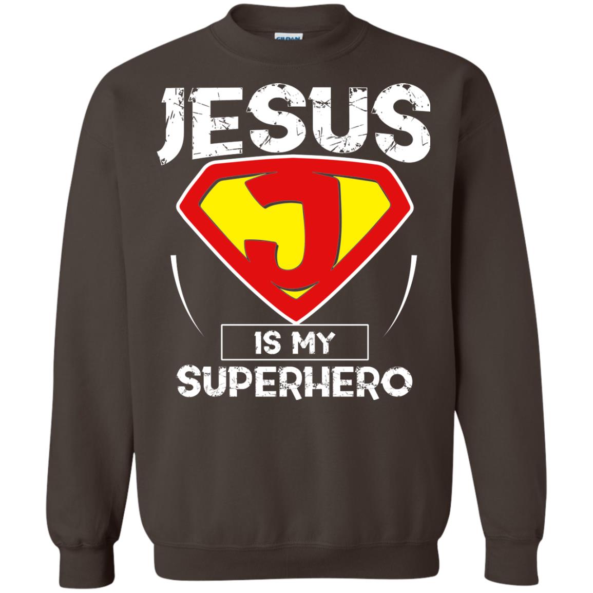 Jesus Is My Superhero Christian Movie Fan T-shirt Dark Chocolate