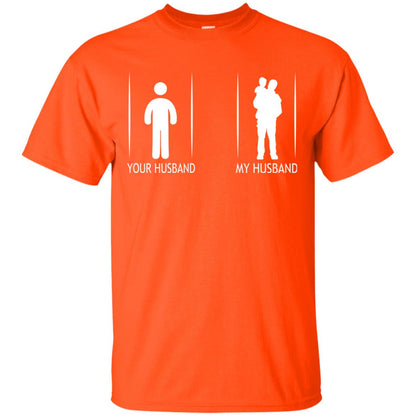 Your Husband My Husband With Baby Wife Shirt Orange