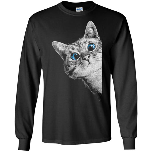 Cat Lovers T-shirt Cute Face Black