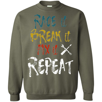 Mechanic T-shirt Race It Break It Fix It Repeat Military Green