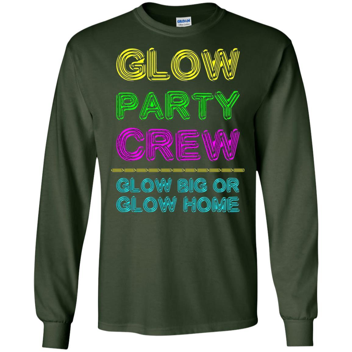 Funny Party T-shirt Glow Party Crew Forest Green