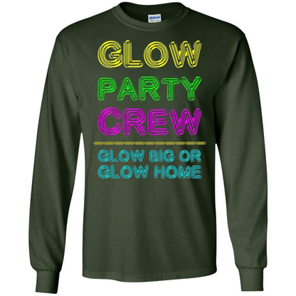 Funny Party T-shirt Glow Party Crew Forest Green