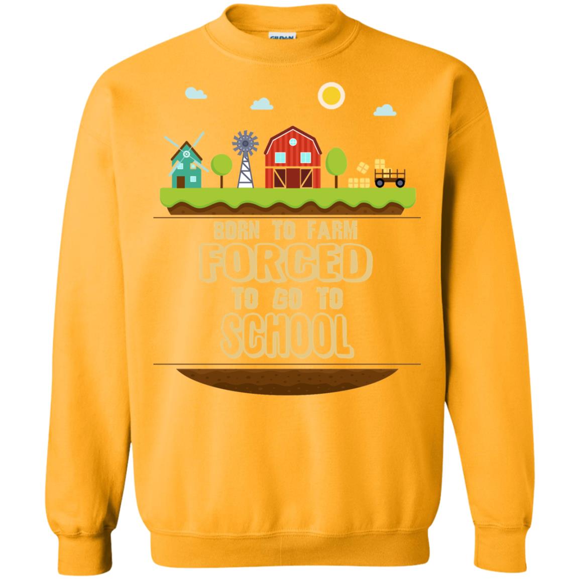 Born To Farm Forced To Go To School Farmer First Day Of School Shirt Gold