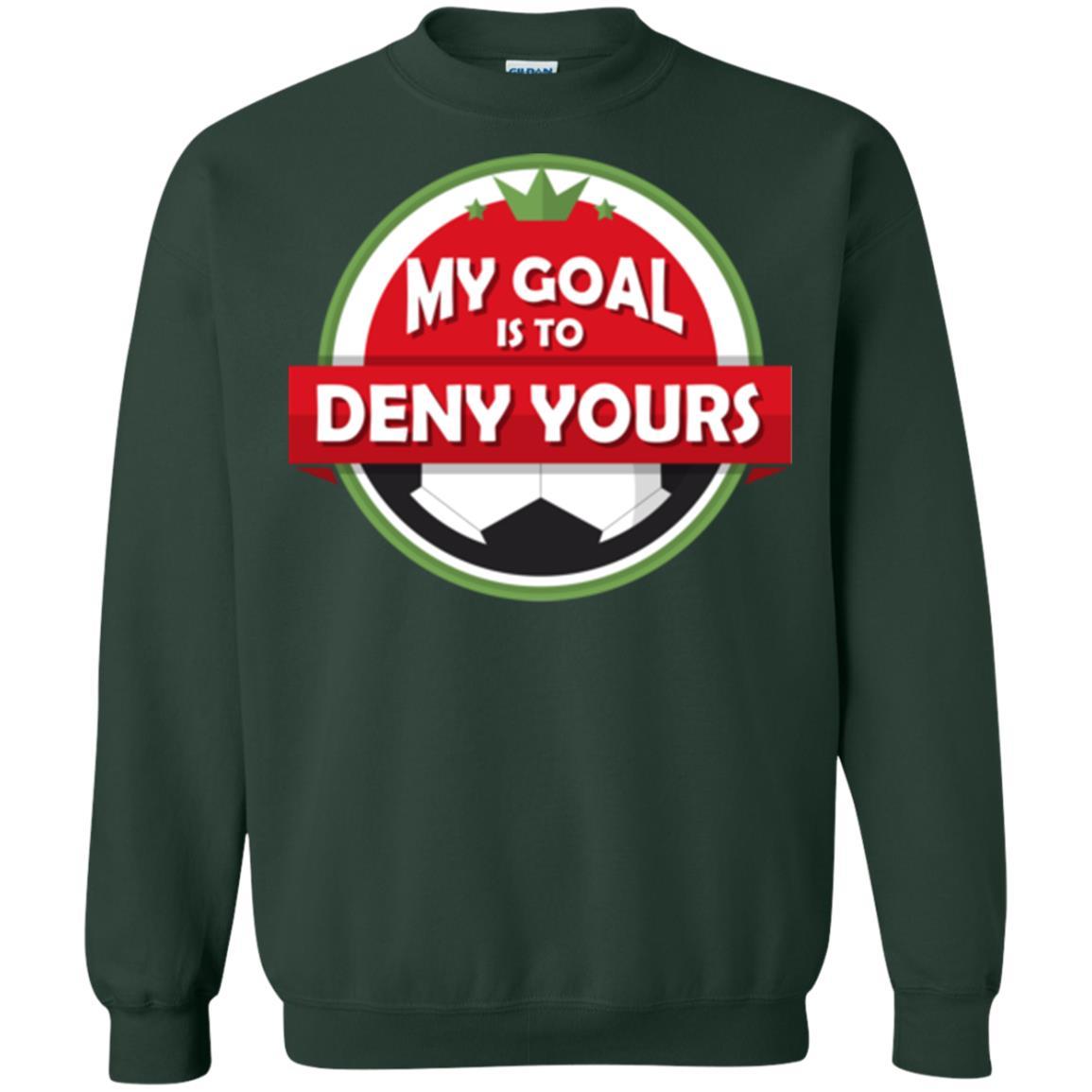 Soccer Christmas T-shirt My Goal Is To Deny Yours Forest Green