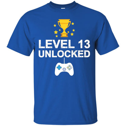 Level 13 Unlocked Funny 13th Birthday T-shirt Royal