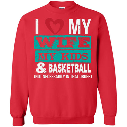 Basketball Daddy Tshirt I Love My Wife My Kids Red