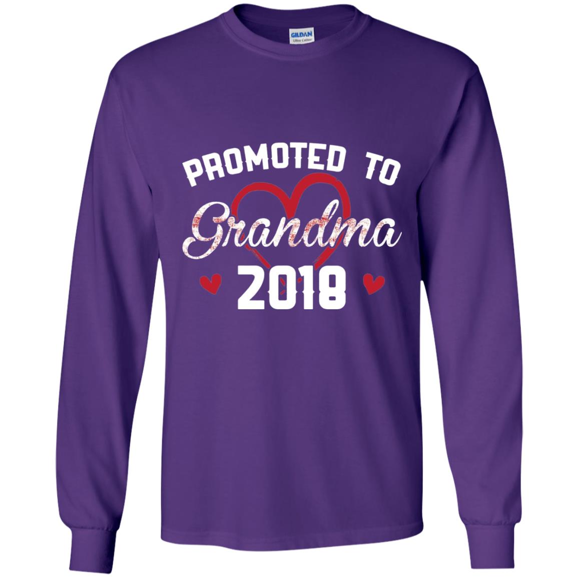 Promoted To Grandma 2018 Love Grandmas Mothers Day T-shirt Purple