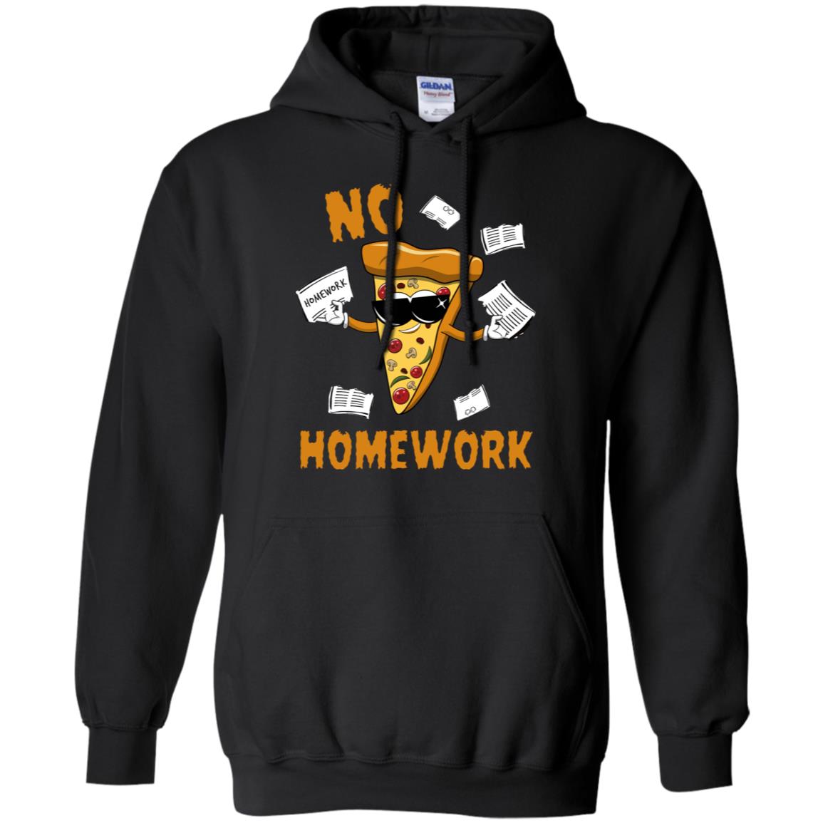 No Homework Funny Pizza Shirt Black