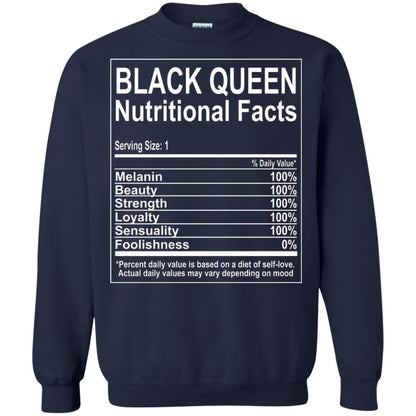 Black Queen Nutritional Facts T-shirt Self Love Navy