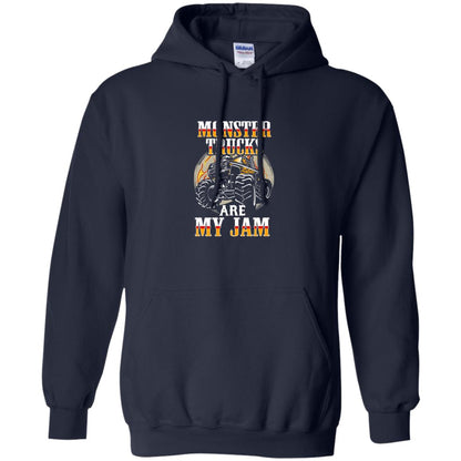 Funny Trucker T-shirt Monster Truck Are My Jam Navy