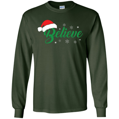 Christmas T-Shirt Believe In Santa Forest Green
