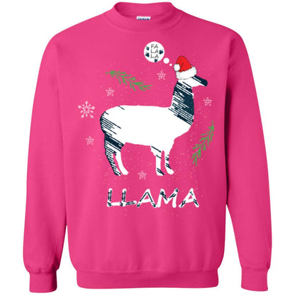 Christmas T-shirt Fa La La La Llama T-shirt Heliconia