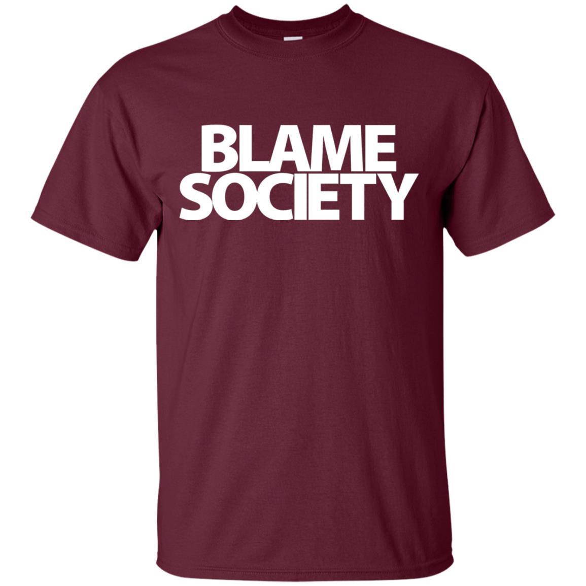 Mens Blame Society Urban Hip Hop T-shirt Maroon