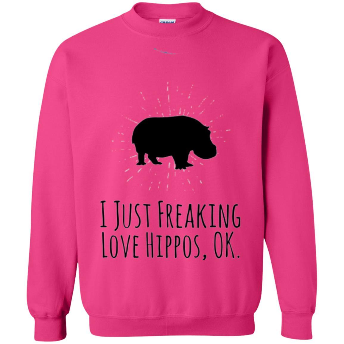 Hippo Lover T-shirt I Just Freaking Love Hippos Ok Heliconia