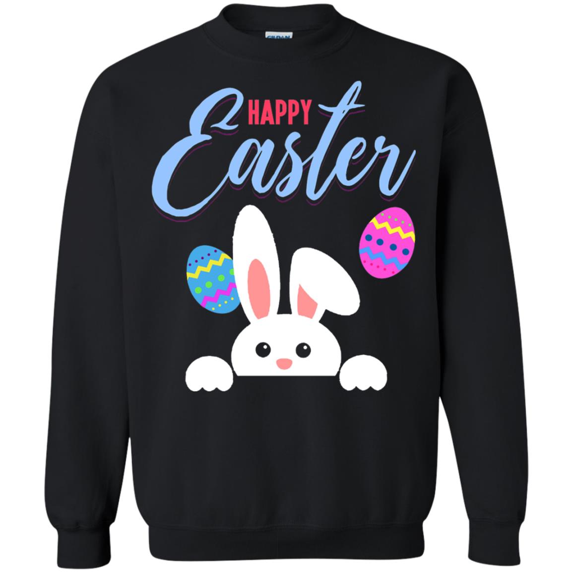 Emoji Bunny Egg Happy Easter Shirt Black