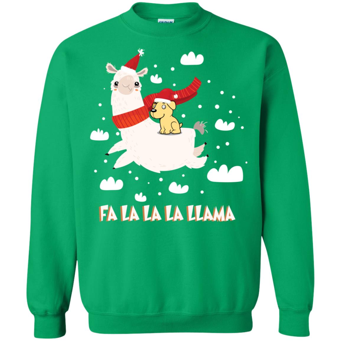Fa La La La Llama With Labrador X-mas Gift Shirt Irish Green