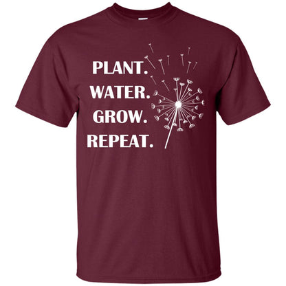 Plant Water Grow Repeat Gradener T-shirt Maroon