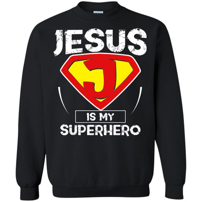 Jesus Is My Superhero Christian Movie Fan T-shirt Black