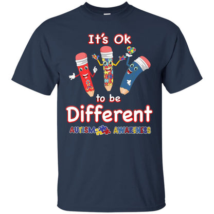 Its Ok To Be Different Autism Awareness T-shirt Navy