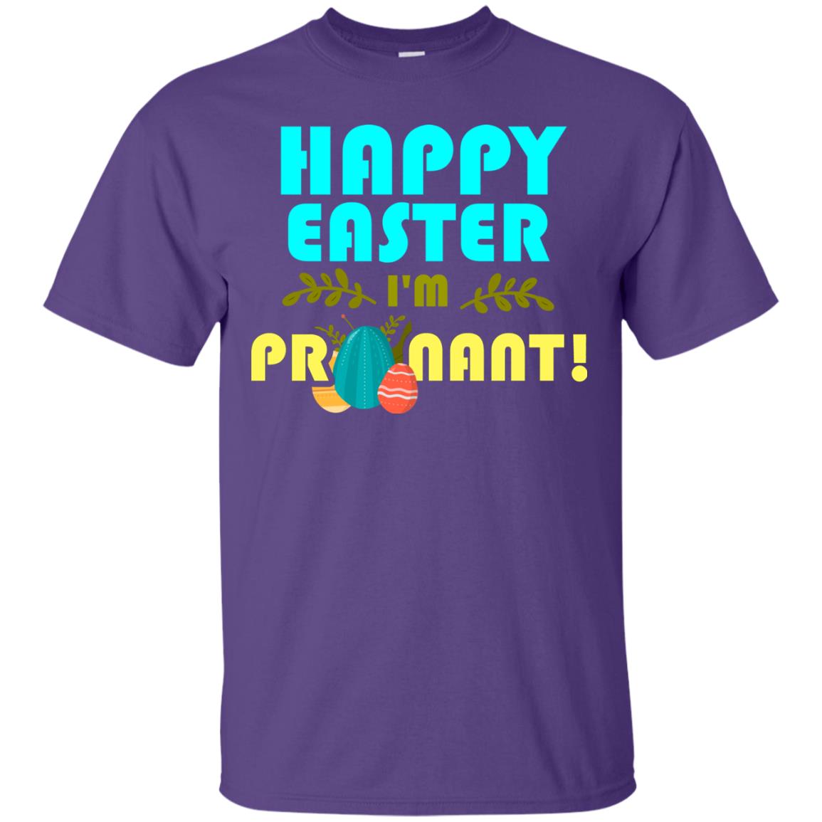Happy Easter I_m Pregnant Pregnancy T-shirt For Easter Holiday Purple