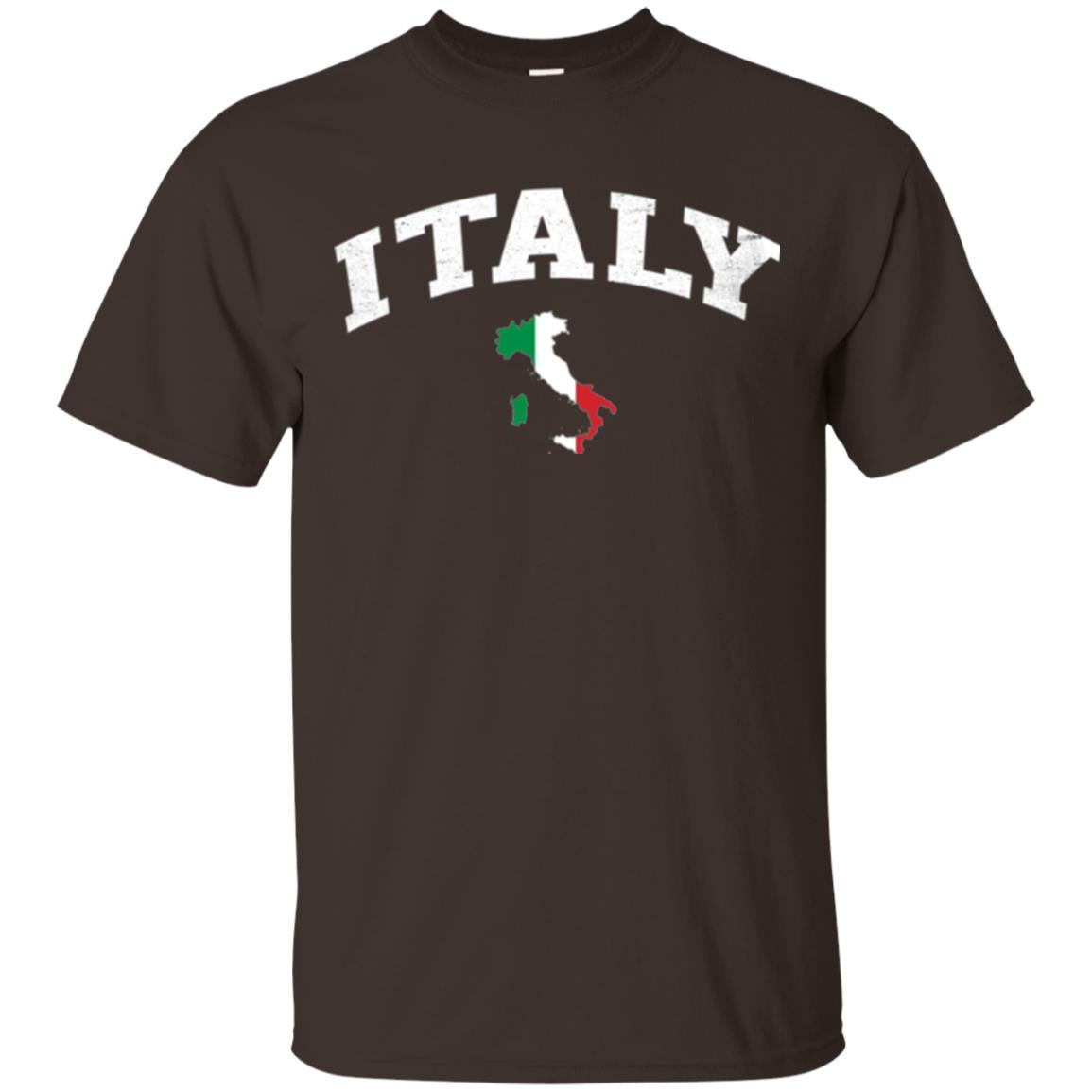Italy T-shirt Flag Map Dark Chocolate