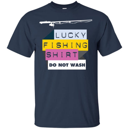 Fisherman T-shirt Lucky Fishing Shirt Do Not Wash Navy