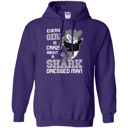 Every Girl Is Crazy About A Shark Dressed Man Purple