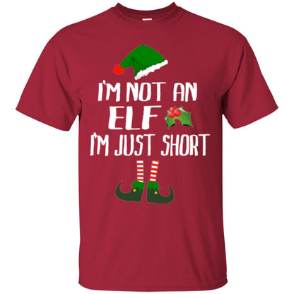 Funny Christmas T-shirt I_m Not An Elf I_m Just Short Cardinal