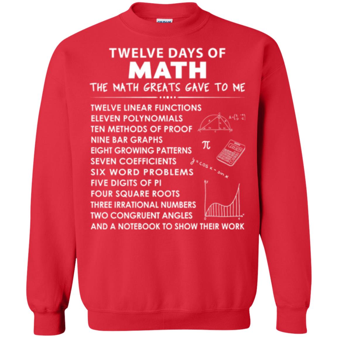 Math T-shirt Twelve Days Of Math Red