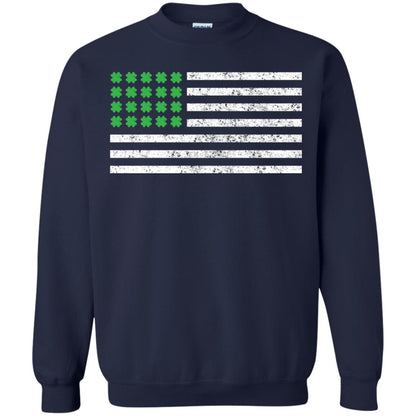 Usa Flag With Irish Shamrock St Patricks Day T-shirt Navy