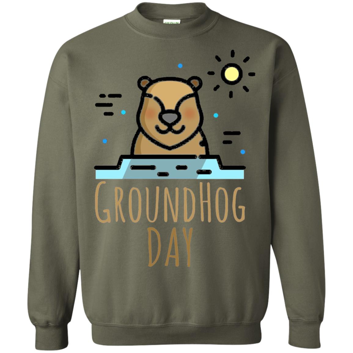 Happy Groundhog Day T-shirt Feb 2nd Military Green