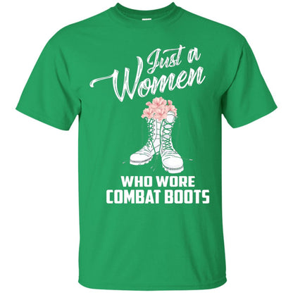 Just A Woman Who Wore Combat Boots Female Veteran T-shirt Irish Green