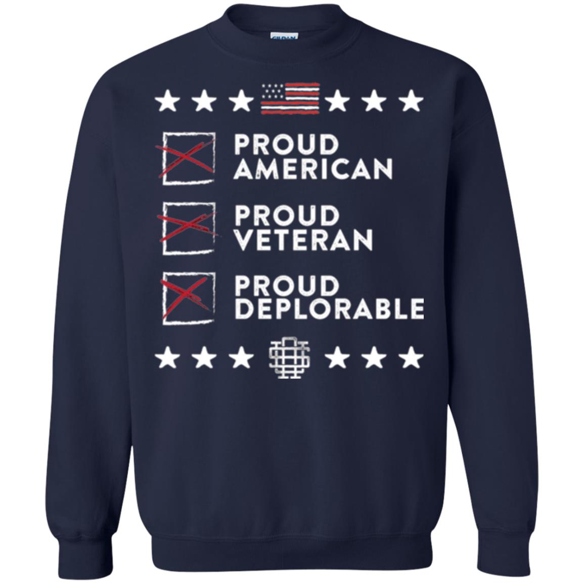 American T-shirt Proud American, Proud Veteran, Proud Deplorable Navy