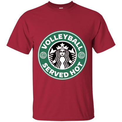 Volleyball Lovers T-shirt Served Hot Cardinal