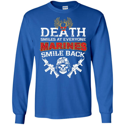 Death Smiles At Everyone Marines Smile Back Shirt Royal