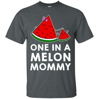 One In A Melon Mommy Funny Summer Melon Fruit Shirt Dark Heather