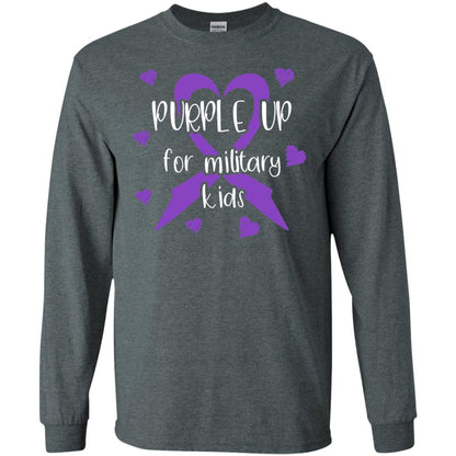 Purple Up For Military Kids Shirt Dark Heather