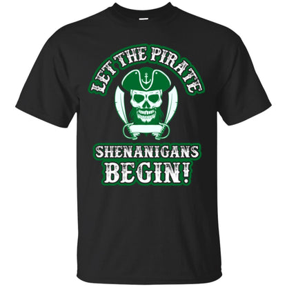 Saint Patrick's Day T-shirt Let The Pirate Shenanigans Begin Black