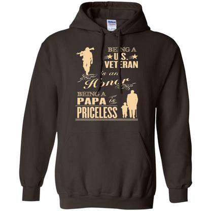 Papa T-shirt Being A U.s Veteran Dark Chocolate