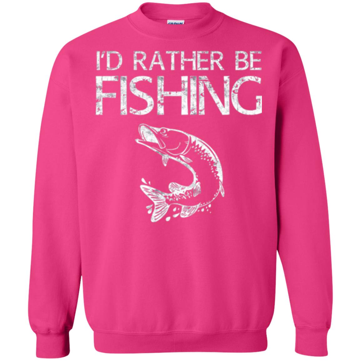 Funny Fisherman T-shirt I_d Rather Be Fishing Heliconia