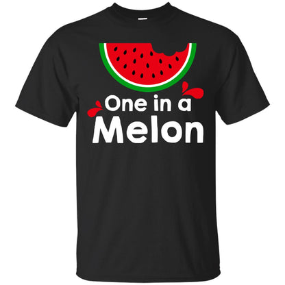 One In A Melon Watermelon Funny Fruit Pun Shirt Black