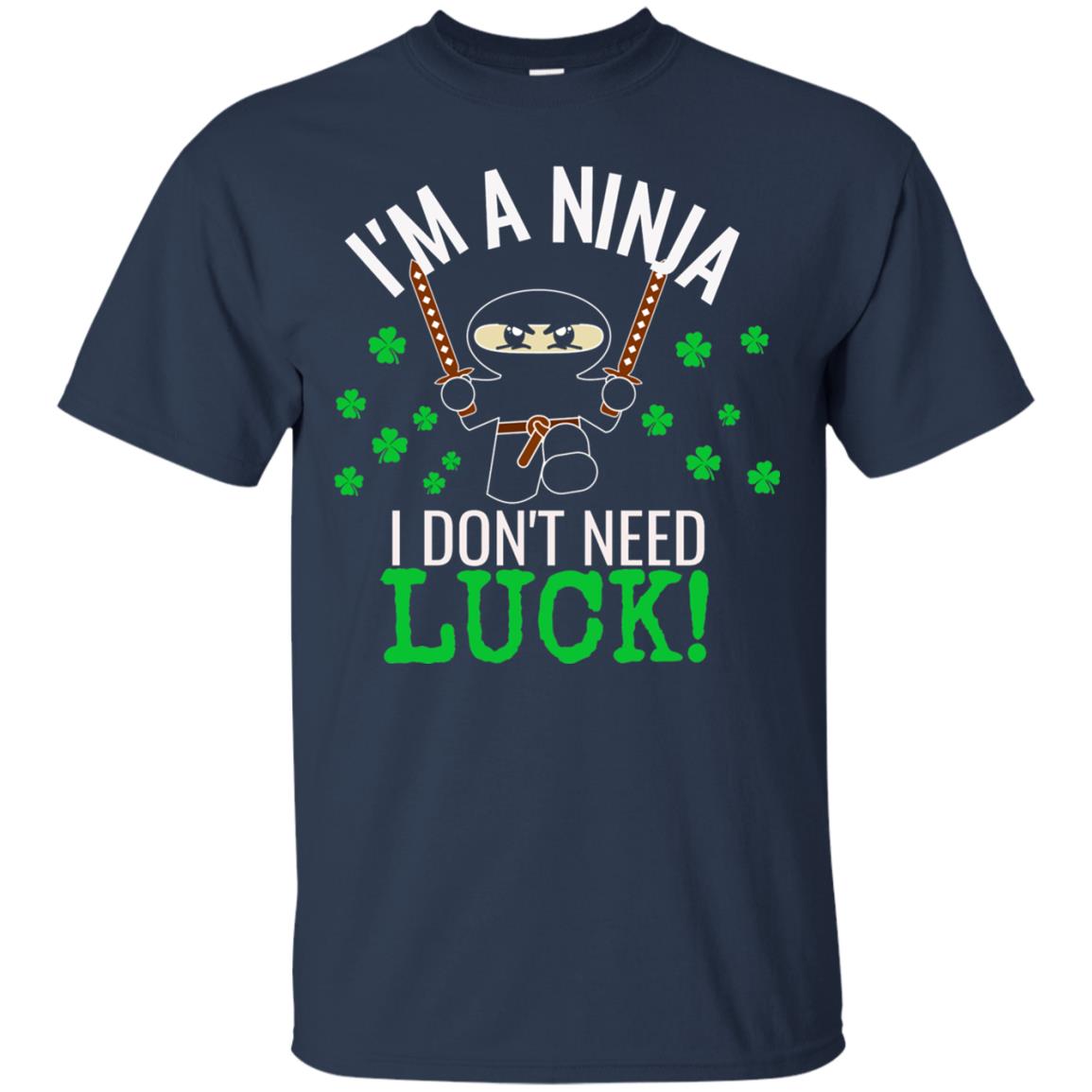 Ninja Luck Green St. Patrick_s Day T-shirt Navy