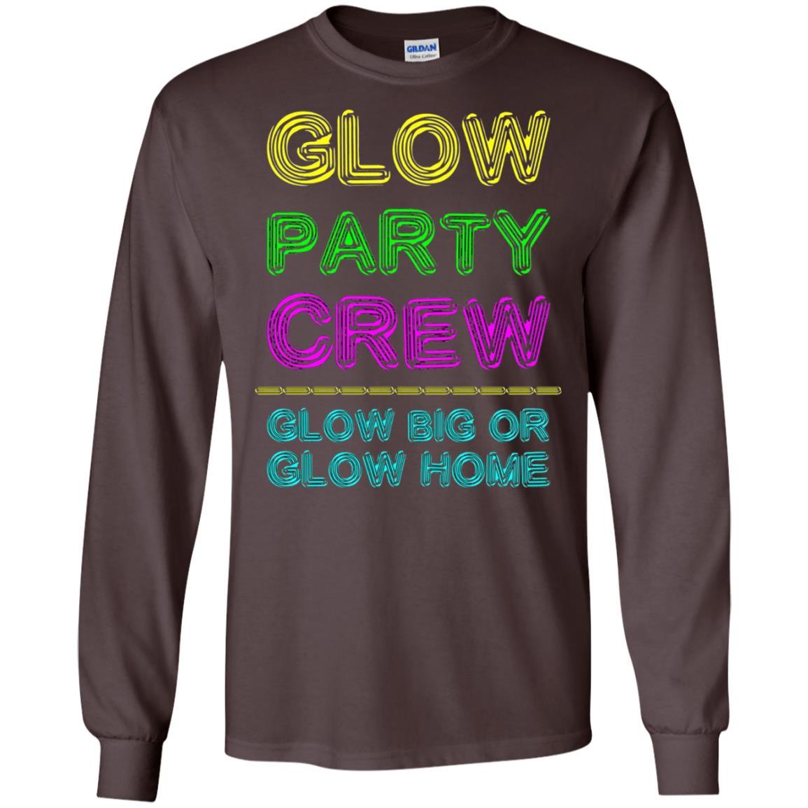 Funny Party T-shirt Glow Party Crew Dark Chocolate
