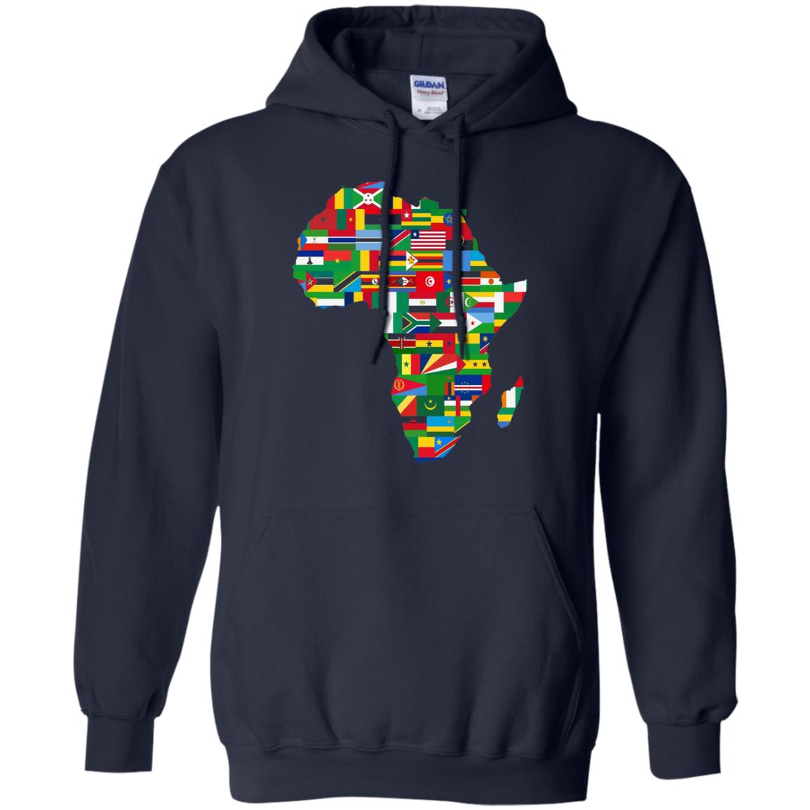 Proud African Country Flags Continent Love Proud African American T-shirt Navy